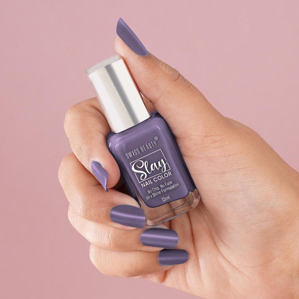 Swiss Beauty Slay Nail Color Ultra Shine Formulation - 40 Grape | Grocsy