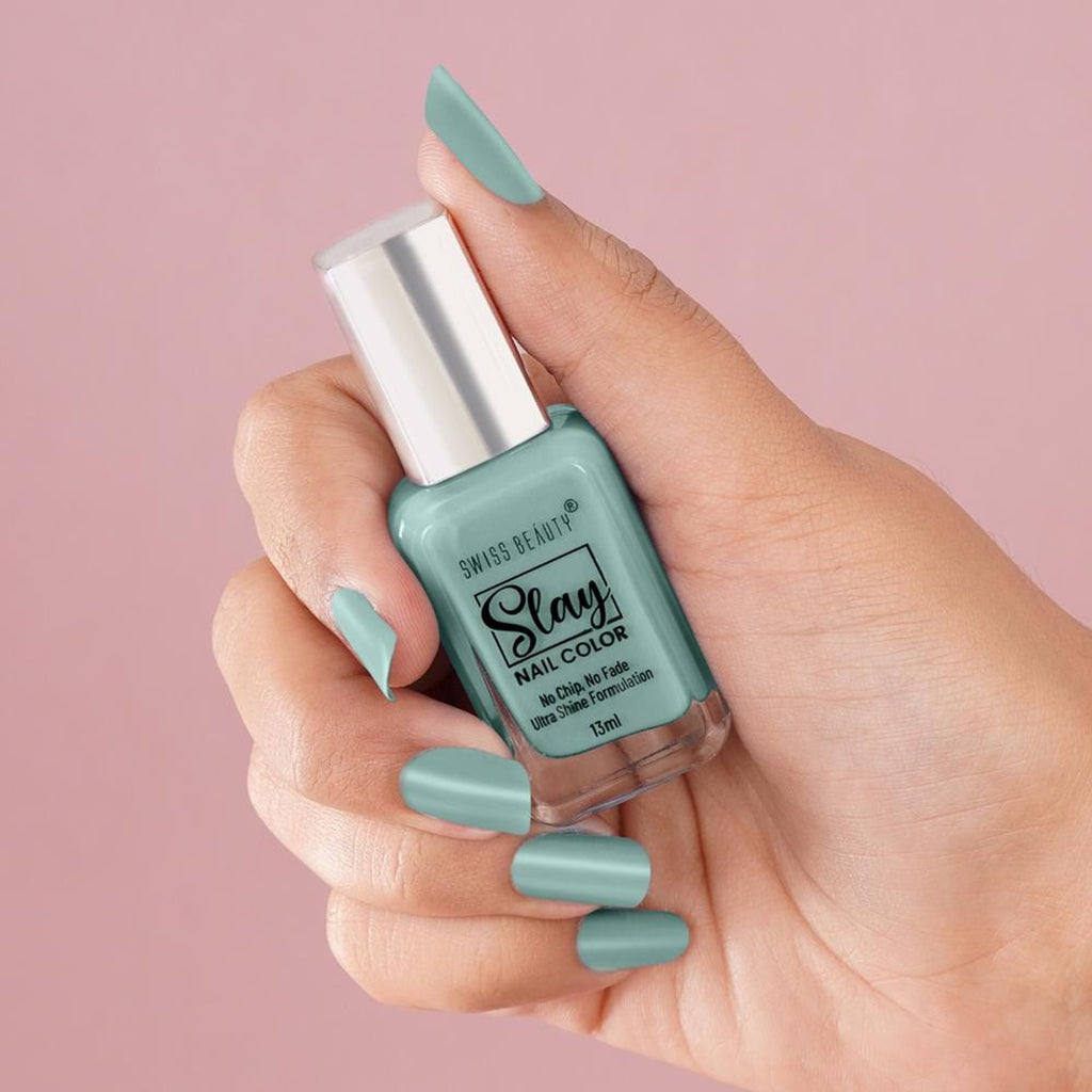 Swiss Beauty Slay Nail Color Ultra Shine Formulation - 43 Tropical Green | Grocsy