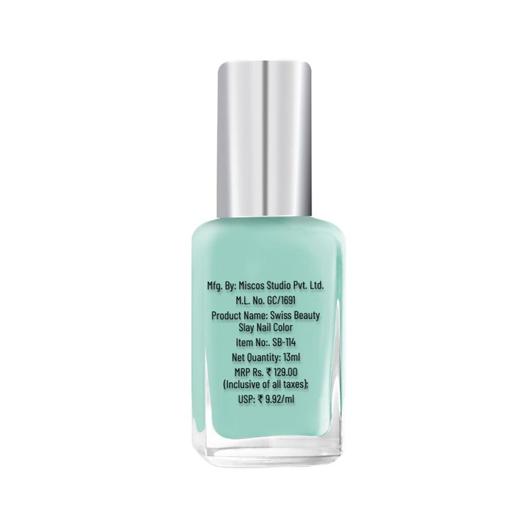 Swiss Beauty Slay Nail Color Ultra Shine Formulation - 43 Tropical Green | Grocsy