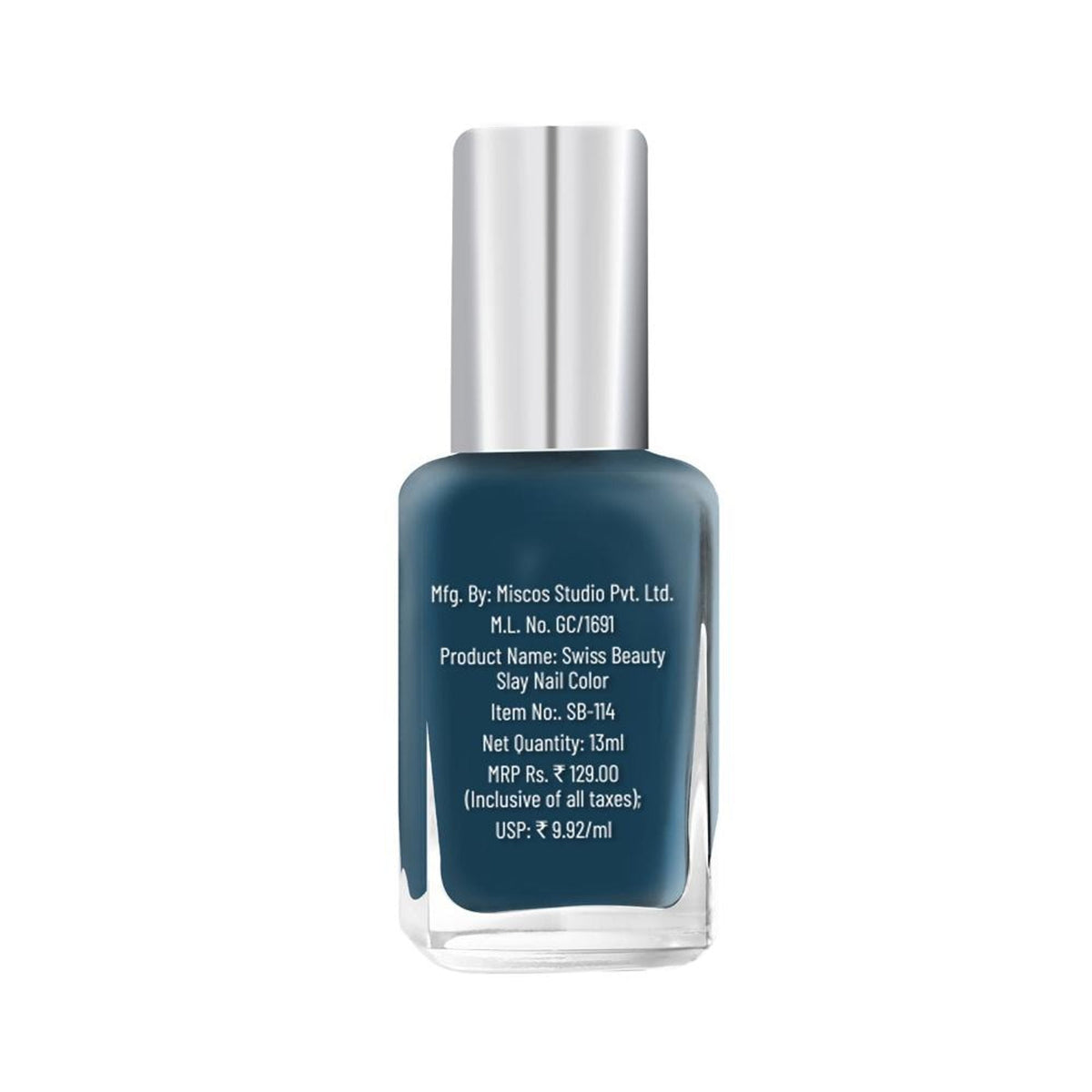 Swiss Beauty Slay Nail Color Ultra Shine Formulation - 45 London Blu | Grocsy