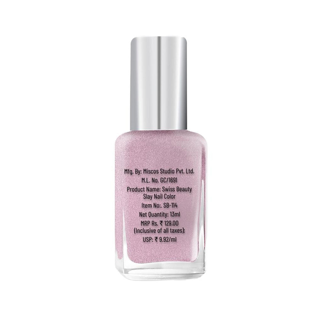 Swiss Beauty Slay Nail Color Ultra Shine Formulation - 49 Sheer Elegance | Grocsy