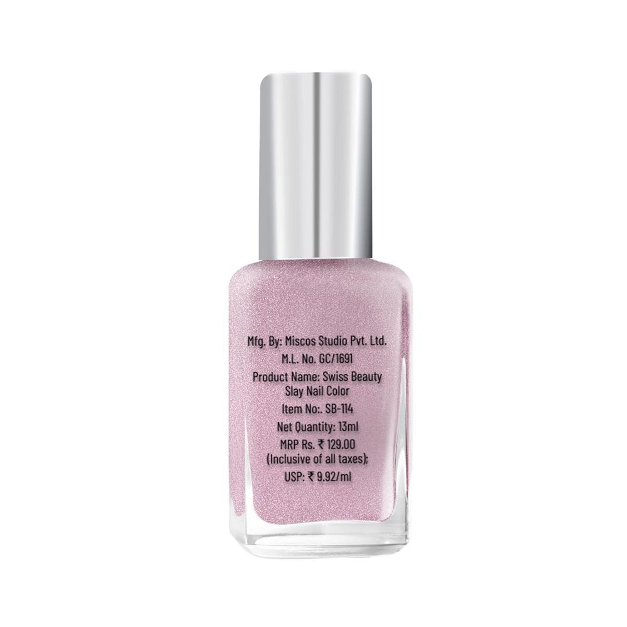 Swiss Beauty Slay Nail Color Ultra Shine Formulation - 49 Sheer Elegance | Grocsy