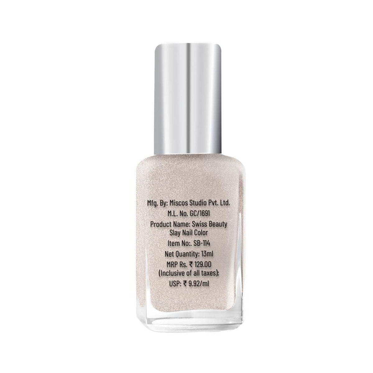 Swiss Beauty Slay Nail Color Ultra Shine Formulation - 52 Gold Star | Grocsy