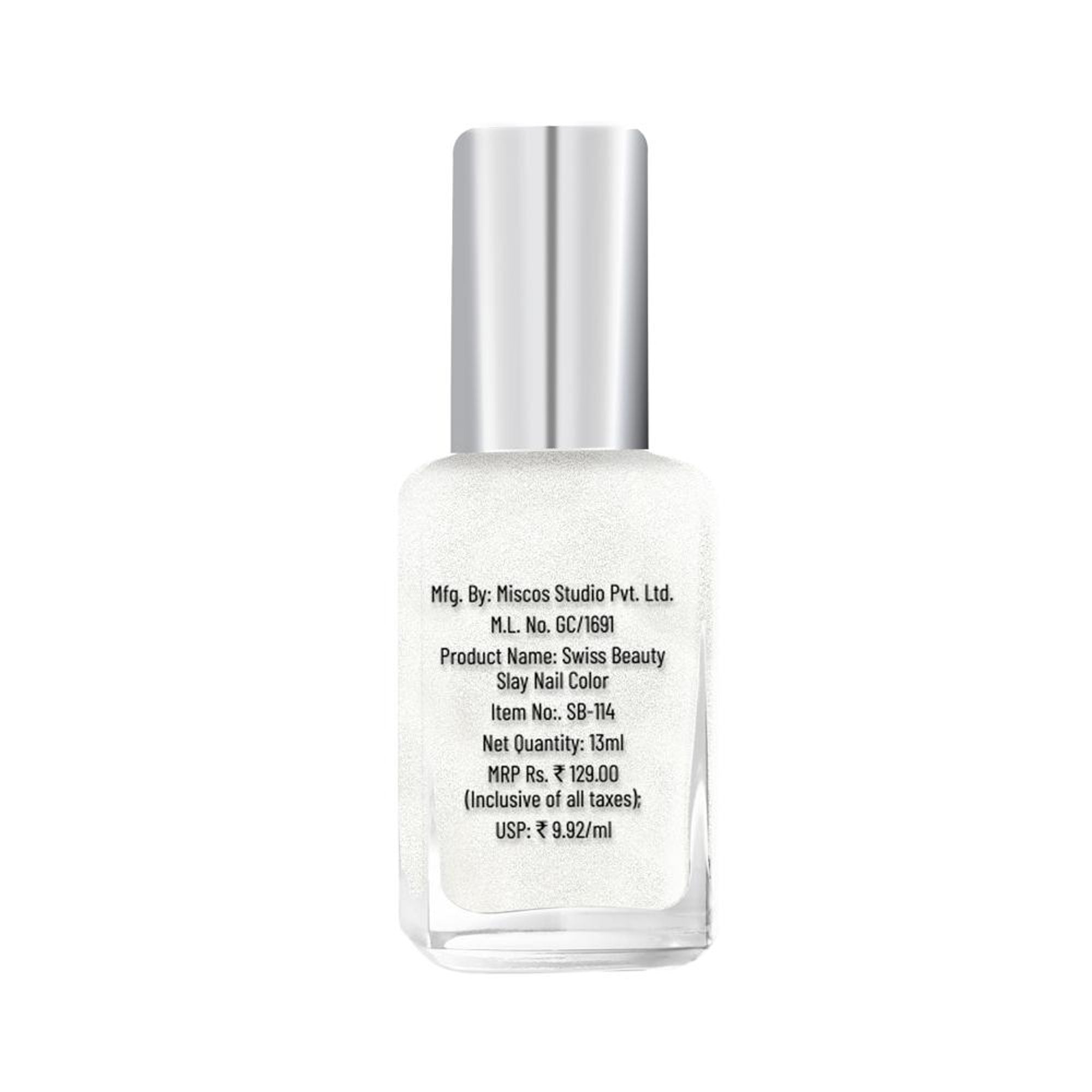 Swiss Beauty Slay Nail Color Ultra Shine Formulation - 54 Pearl | Grocsy