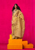 Monjolika Fashion Mustard Weaving Tissue Silk Traditional Saree | Grocsy