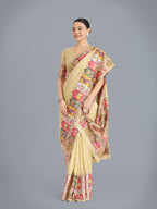 Monjolika Fashion Pashmina Silk Beige Gold Zari Woven Saree? | Grocsy