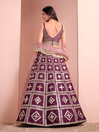 Monjolika Fashion Purple Embroidered Art Silk Trendy A Line Lehenga Choli | Grocsy