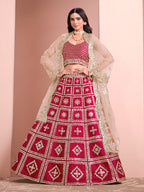 Monjolika Fashion Rani Embroidered Art Silk Trendy A Line Lehenga Choli | Grocsy