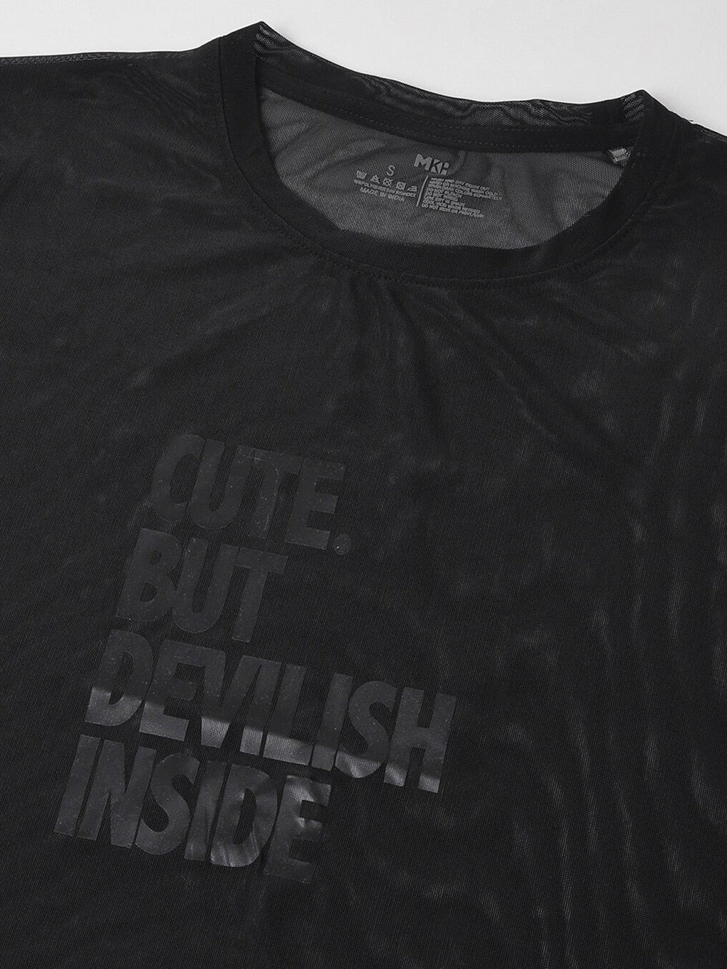 MKH Typography Printed Round Neck Short Sleeves Dri-FIT Relaxed Fit T-shirt | Grocsy