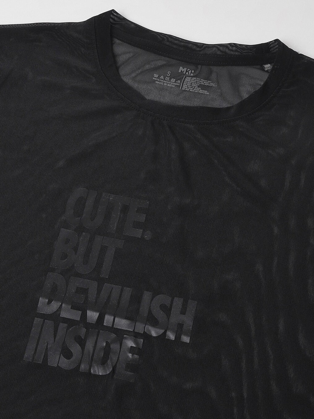 MKH Typography Printed Round Neck Short Sleeves Dri-FIT Relaxed Fit T-shirt | Grocsy