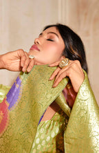 Monjolika Fashion Light Green Color Weaving Silk Classic Saree | Grocsy