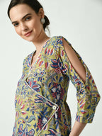 Myshka Women's Multi Floral Printed A-Line Dress | Grocsy