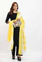Mominos Fashion Moeza Women's Handloom Cotton Ikkat Yellow Dupatta | Grocsy