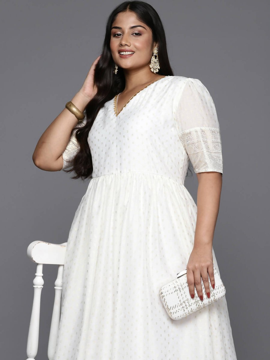 Ahalyaa Women's Traditional wear Ethnic Dress - Off White | Grocsy