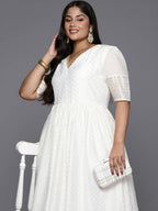 Ahalyaa Women's Traditional wear Ethnic Dress - Off White | Grocsy