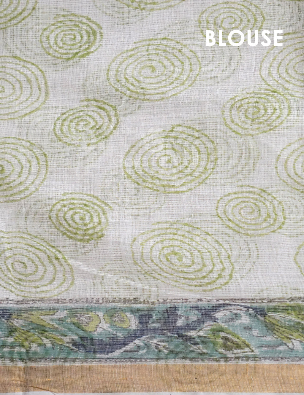 Off White And Parrot Green Colour Pure Kota Cotton Saree By Gayathri Reddy Designer Studio | Grocsy