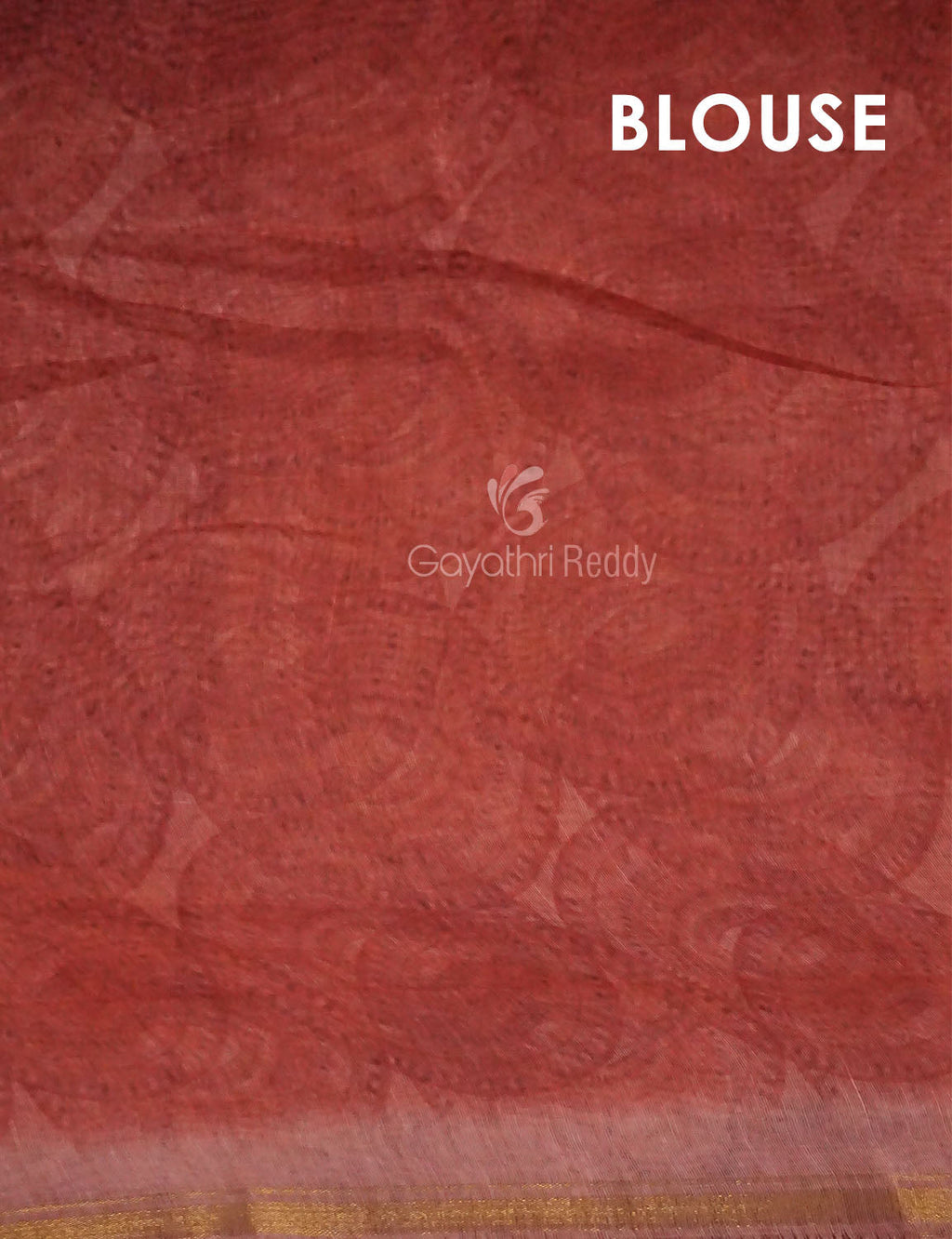 Peachish Orange Colour Abstract Print Semi Chanderi Saree By Gayathri Reddy Designer Studio | Grocsy