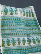 Off White Colour Block Print Crocia Mulmul Cotton Saree By Gayathri Reddy Designer Studio | Grocsy