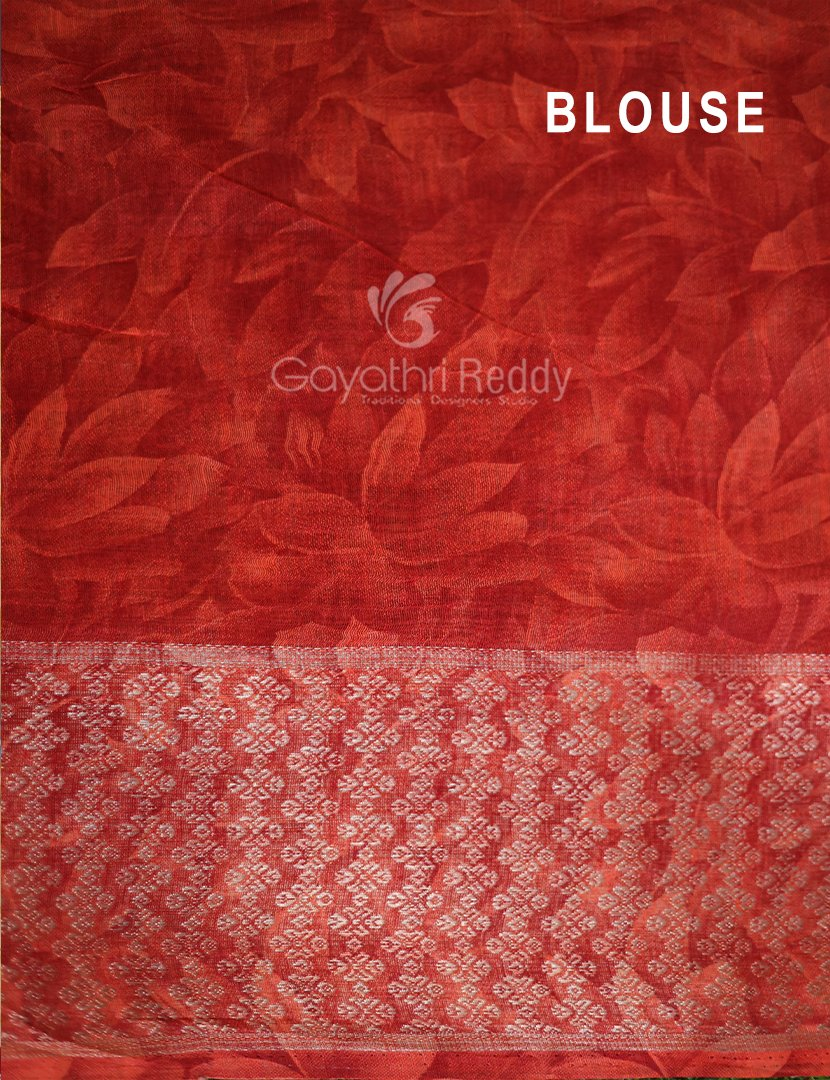 Shades of Light Dry Mehendi With Floral Print Semi Chanderi Saree By Gayathri Reddy Designer Studio | Grocsy