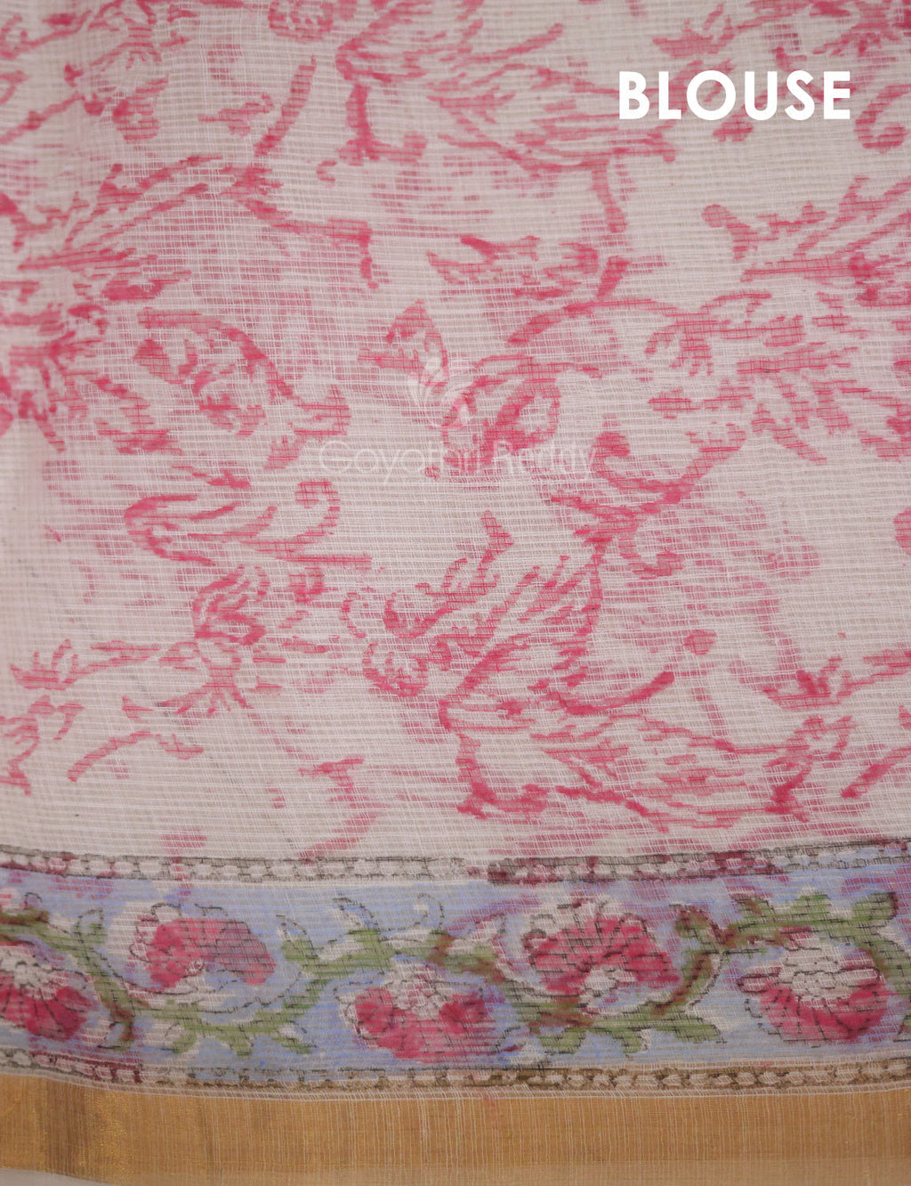 Off White Mango Block Design Pure Kota Cotton Saree By Gayathri Reddy Designer Studio | Grocsy