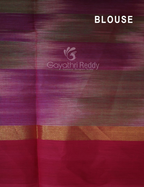 Dual Shades of Sea Green And Maroon Mangalagiri Ikkat Cotton Saree By Gayathri Reddy Designer Studio | Grocsy
