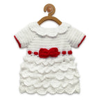 Chutput Kids Cinderella Design Solid Wool Frock - White | Grocsy