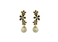 Joban Fashion Women Brass Golden White Black Ad Earrings | Grocsy