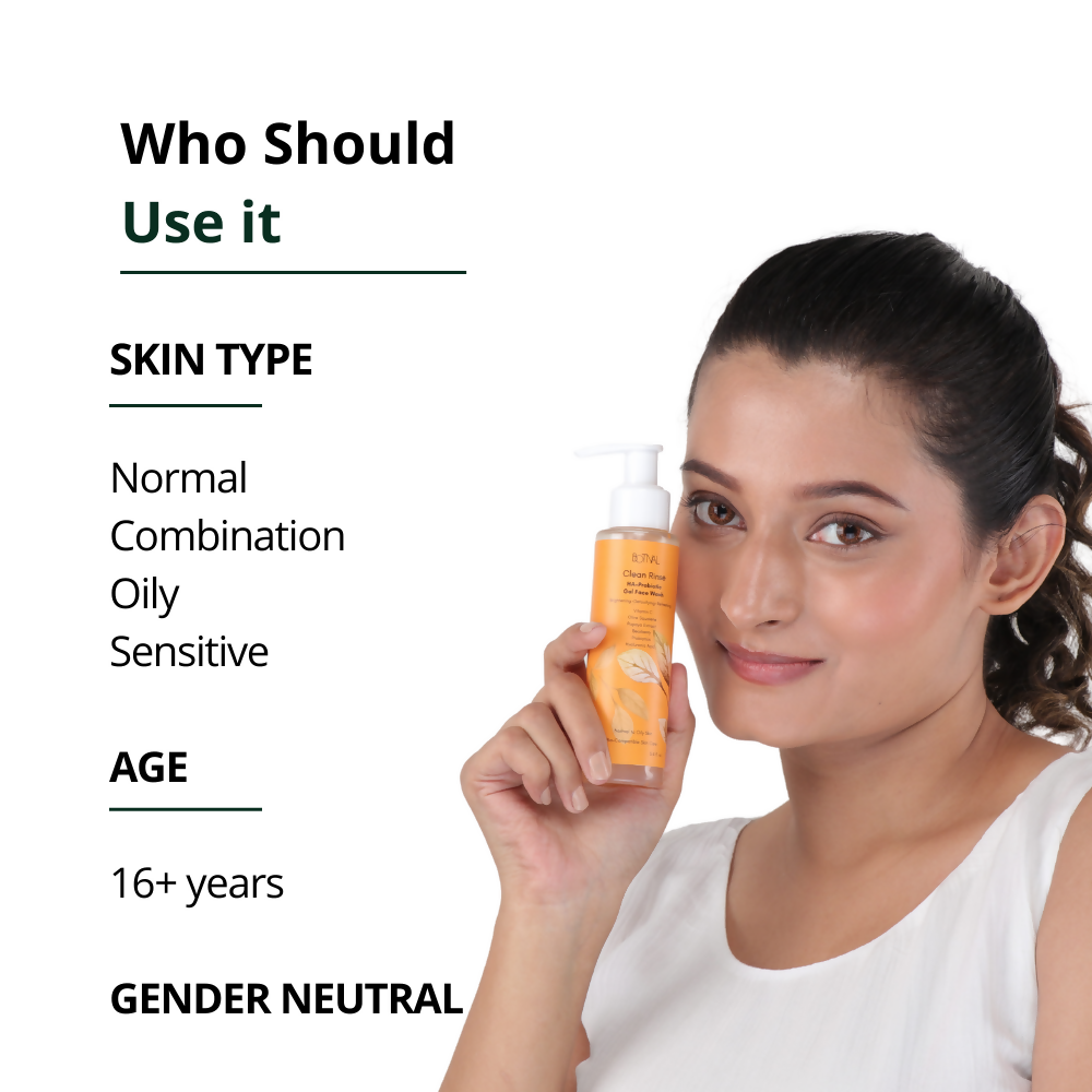Botnal Clean Rinse Probiotic Gel Face Wash With Vitamin C, Hyaluronic Acid and Papaya | Grocsy