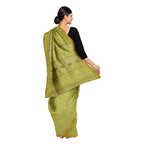 Exclusive Collection 100% Pure Cotton Green Saree With Printed Work | Grocsy