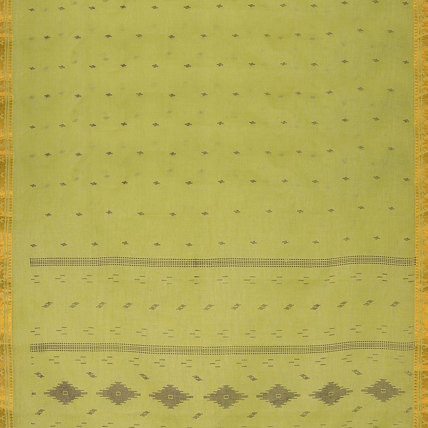 Exclusive Collection 100% Pure Cotton Green Saree With Printed Work | Grocsy