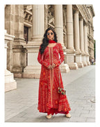 Anaita Red Faux Georgette Printed Embroidered Readymade Salwar Suit | Grocsy