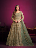 Anaita Green Embroidered Net Anarkali Suit | Grocsy