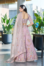Monjolika Fashion Light Pink Embroidered Silk Engagement A Line Lehenga Choli | Grocsy