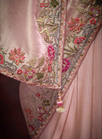 Monjolika Fashion Kanjivaram Silk Thread Contemporary Saree in Purple & Pink | Grocsy