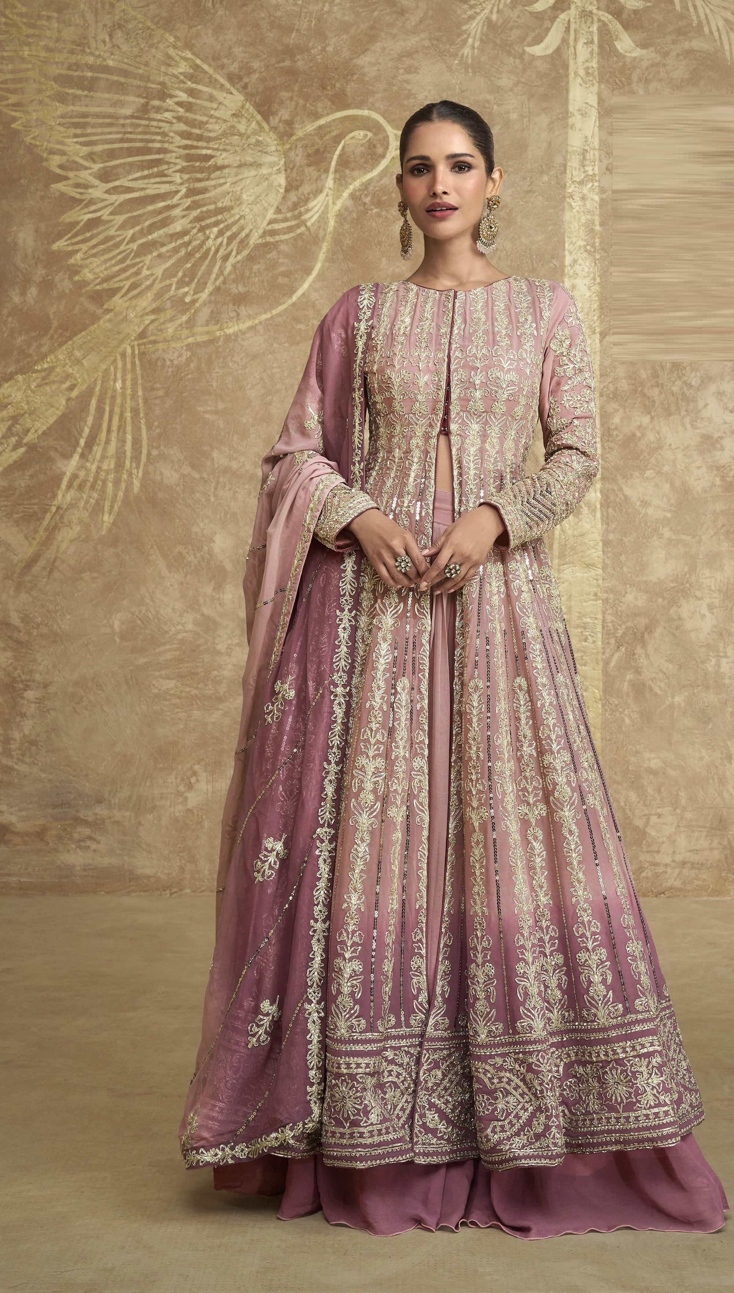 Anaita Peach Embroidered Silk Anarkali Suit() | Grocsy
