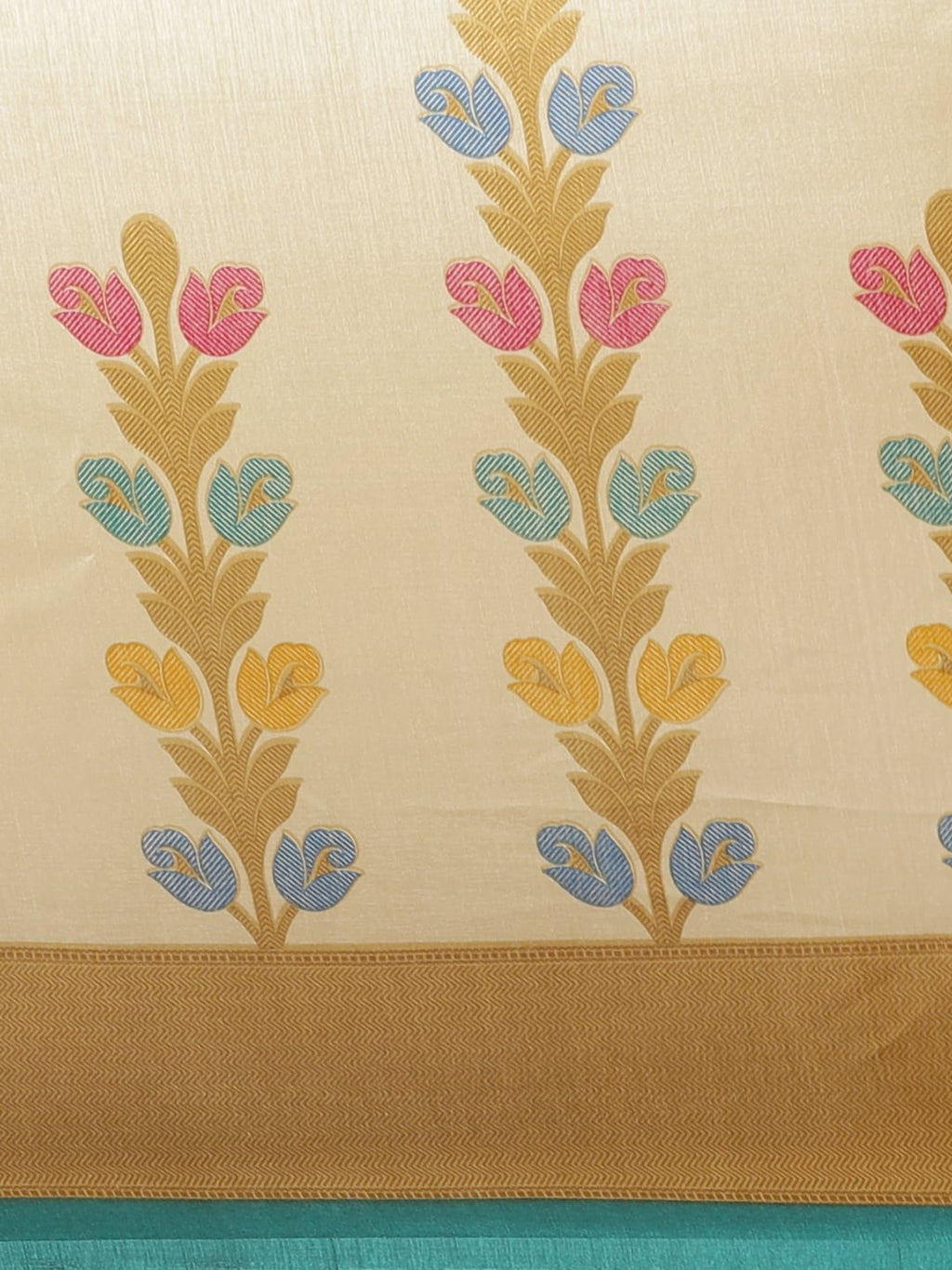 Saree Mall Off-White & Beige Printed Saree | Grocsy