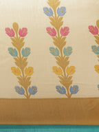Saree Mall Off-White & Beige Printed Saree | Grocsy
