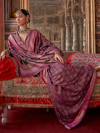 Monjolika Fashion Silk Blend Burgundy Printed Contemporary Saree | Grocsy
