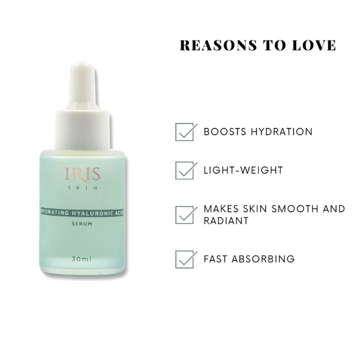 IRIS COSMETICS Skin Hydrating Hyaluronic Acid Serum | Grocsy