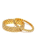Gold-Polished Alloy Golden Colour Kundan Bangle - The Pari