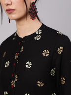 Aks Floral Printed Anarkali Kurta | Grocsy