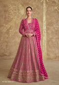 Anaita Pink Real Georgette Sequins Embroidered Anarkali Salwar Suit | Grocsy
