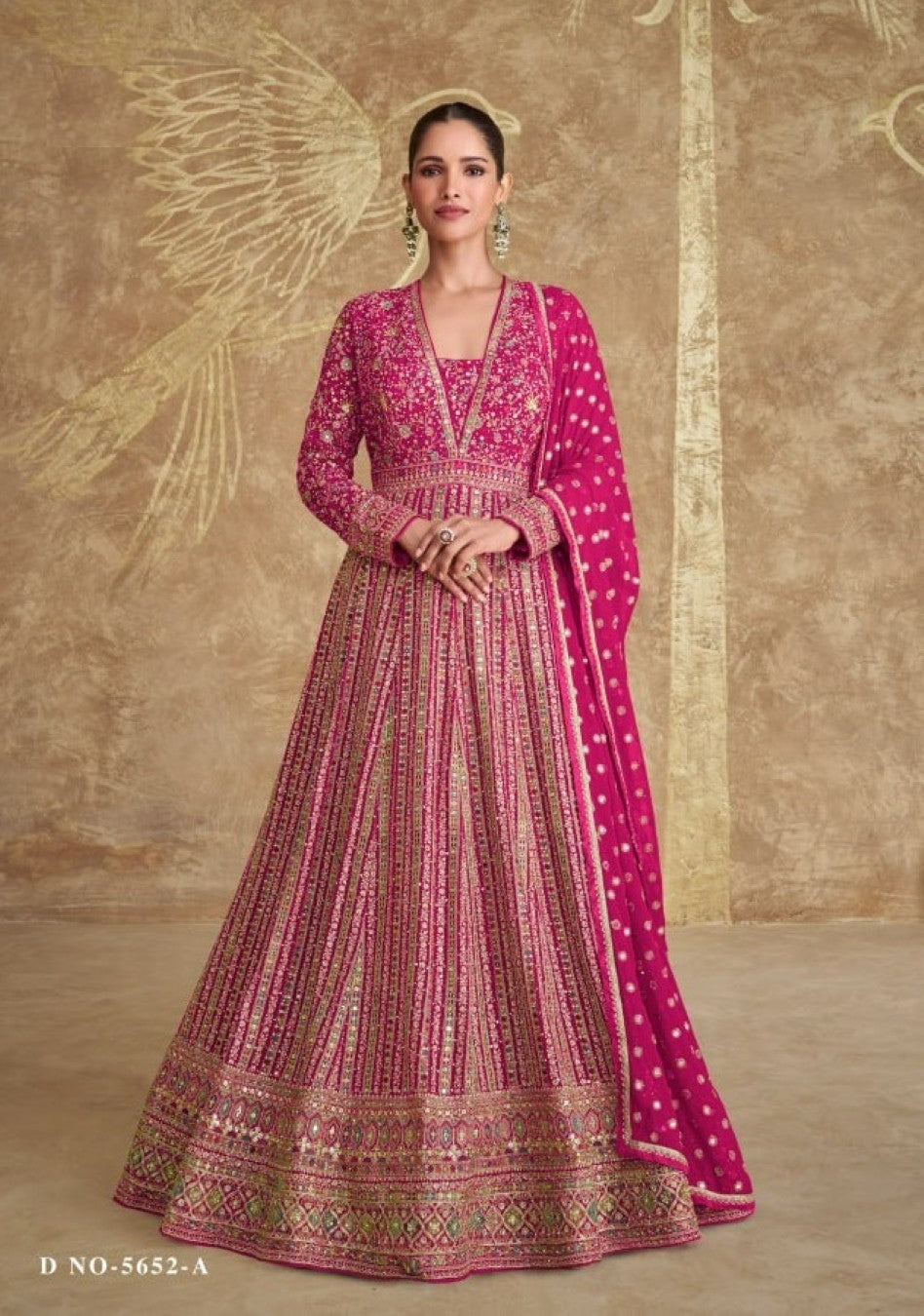 Anaita Pink Real Georgette Sequins Embroidered Anarkali Salwar Suit | Grocsy