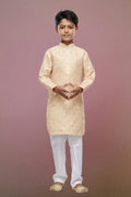 Raivat Ethnic Cotton Digital Print Kids Kurta Pajama In Yellow Colour | Grocsy