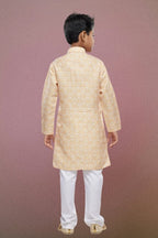Raivat Ethnic Cotton Digital Print Kids Kurta Pajama In Yellow Colour | Grocsy