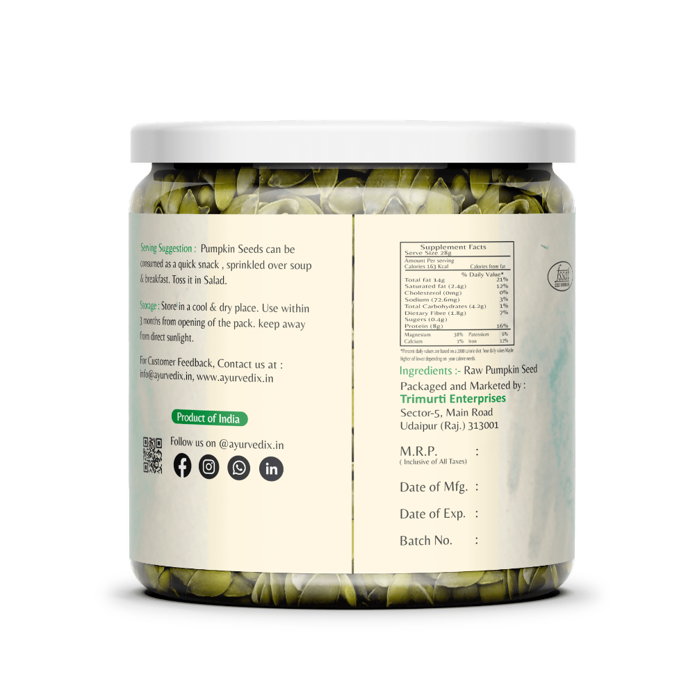 Ayurvedix Nutrient-Rich Pumpkin Seeds | Grocsy