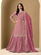 Monjolika Fashion Jacquard Work Dola Pink Readymade Lehenga Choli | Grocsy