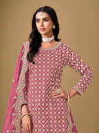 Monjolika Fashion Jacquard Work Dola Pink Readymade Lehenga Choli | Grocsy
