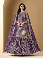 Monjolika Fashion Jacquard Work Dola Purple Readymade Lehenga Choli | Grocsy
