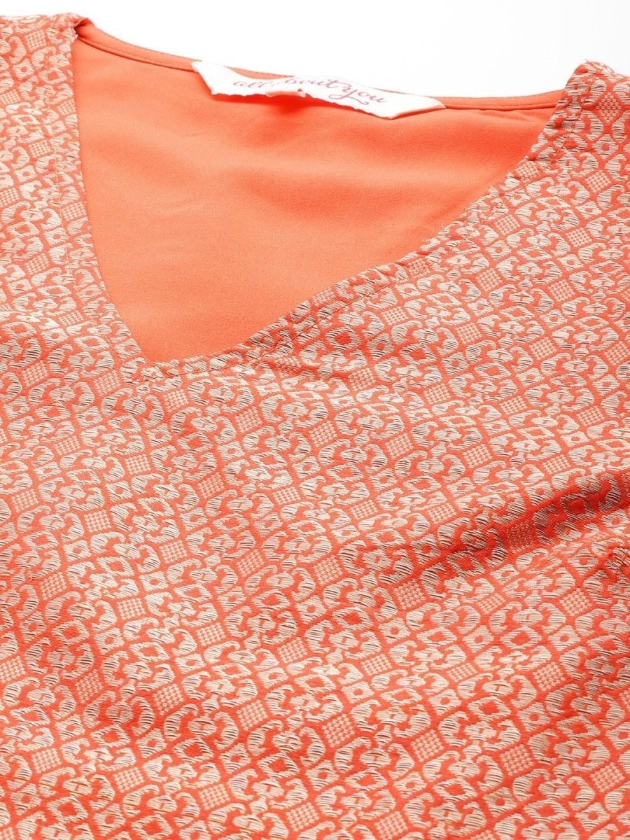 All About You Women Woven Design Regular Kurta with Palazzos & Dupatta | Grocsy